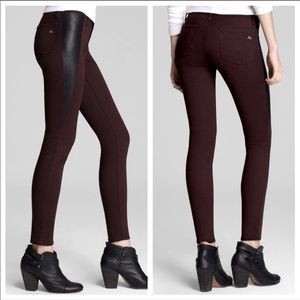 Rag and Bone Leather Panel jeans - Wine